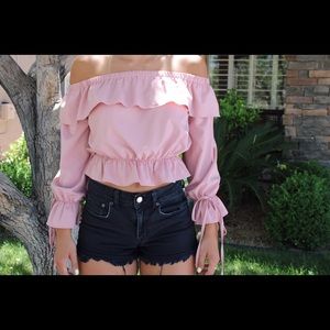 Off the shoulder crop top